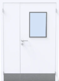 Двери для школ и учебных заведений — Дверь остекленная двупольная — фото