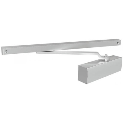 Дверь остекленная двупольная — Доводчик дверной со скользящей тягой DCSLIDER85 — фото